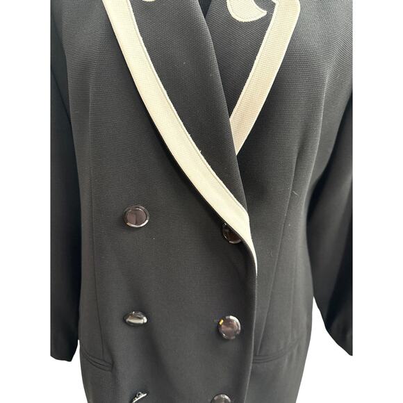 Vintage Danny & Nicole Double Breasted Black White Dress Size 10 - Picture 2 of 5